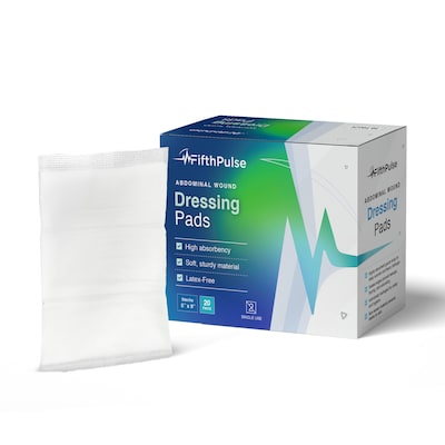 FifthPulse Sterile Abdominal Wound Dressing Pads, 5 x 9, 20/Pack (FMN100528)