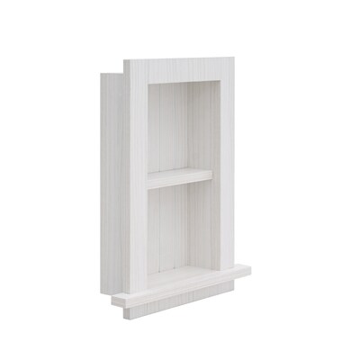 AdirHome 2-Shelf Recessed Wall Mount Shelf, 18 x 14 x 4.8, White (515-01-WHI)