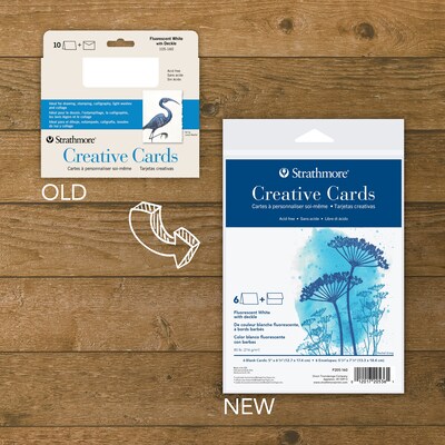 Strathmore Creative Cards & Envelopes, 6.875" x 5", White, 6/Sheets, 3/Bundle (STTP205160-3)