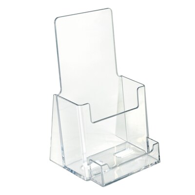 Azar Displays Trifold Brochure Holder, Desktop/Countertop, Top Loading, Clear Acrylic, 2/Pack (252922-2PK)