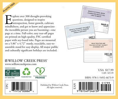 2025 Willow Creek One Question A Day 6.2 x 5.4 Day-to-Day Calendar (46739)