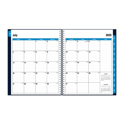 2025-2026 Blue Sky Collegiate 8.5" x 11" Academic Year Weekly & Monthly Planner, Plastic Cover, Navy (148672-A26)
