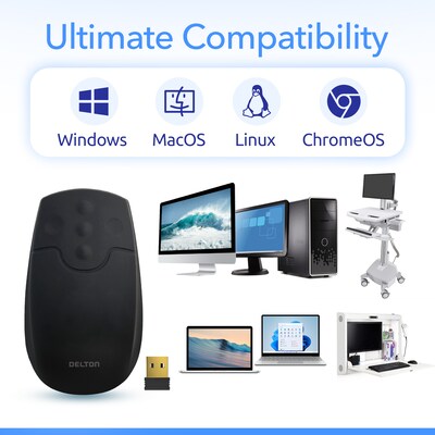 Delton M44 Wireless Optical Mouse, Black (DMSWM44-WB)
