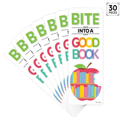 Creative Teaching Apple Time Bite Into... Bookmark, Multicolored, 30/Pack, 3 Packs/Bundle (CTP11034-3)