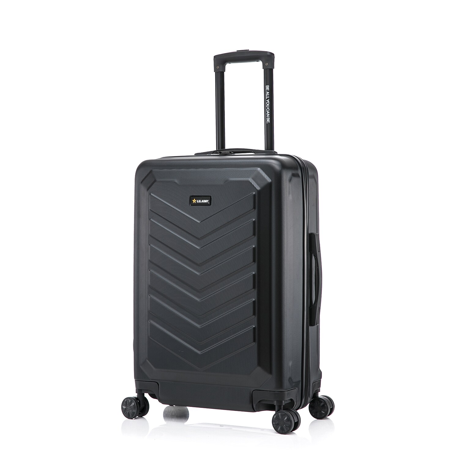 US Army FOX 24 Hardside Suitcase, 4-Wheeled Spinner, TSA Checkpoint Friendly, Black (USLFOX00M-BLK)