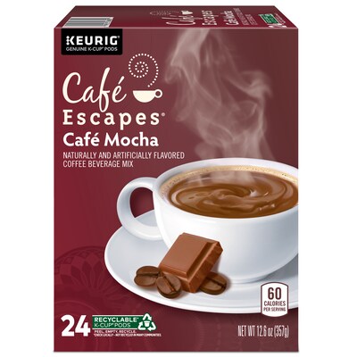 Cafe Escapes Café Mocha, Keurig® K-Cup® Pods, 24/Box (6803)