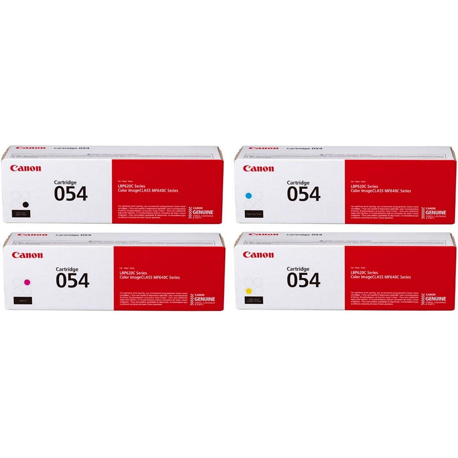 Canon 54 Black/Cyan/Magenta/Yellow Standard Yield Toner Cartridges, 4/Pack