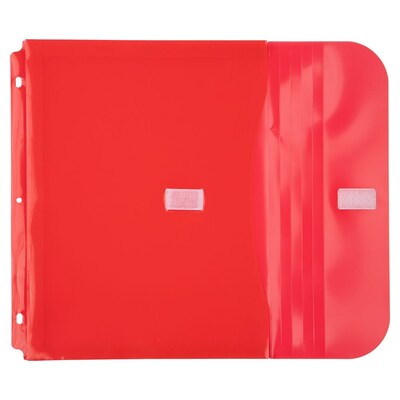 JAM Paper Plastic Binder Pocket, Red, 3/Pack (218VB1REX3)