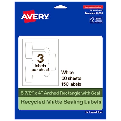 Avery Laser/Inkjet Multipurpose Labels, 5-7/8 x 4, White, 150 Labels/Box (19479370754)