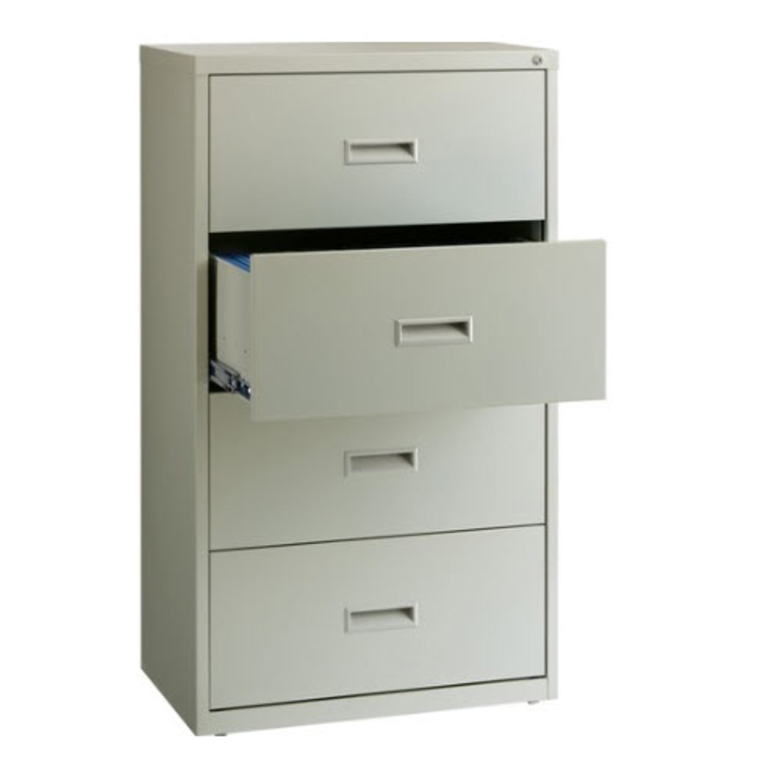 Lorell Value 4-Drawer Lateral File Cabinet, 30W x 18.6D x 52.5H, Light Gray (LLR60561)