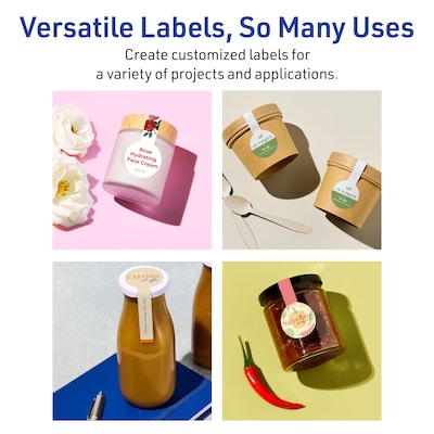 Avery Waterproof Lollipop Laser Multipurpose Labels, 1.5" x 4", White, 400/Box (19479399174)