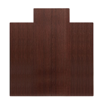 Anji Mountain Standard Bamboo Carpet & Hard Floor Chair Mat with Lip, 55 x 57, Dark Cherry (AMB24009)