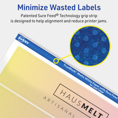 Avery TrueBlock Laser/Inkjet Rectangle Multipurpose Labels, 1.75" x 7.75", White, 250/Box (94232)