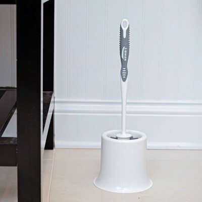 Libman  15" Round Bowl Brush & Open Caddy, White, 4/Carton (0034)