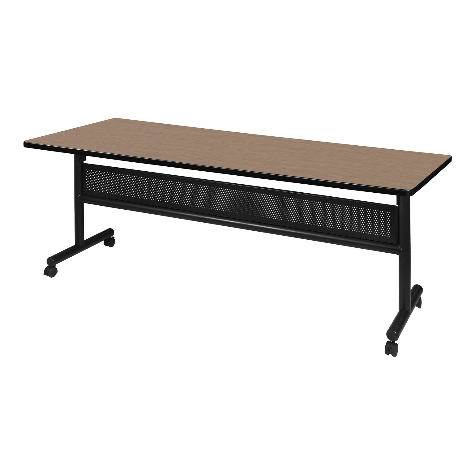 Regency Kobe Flip Top 72W x 30D Rectangular Training Room Table, Laminate, With Wheels, Noble Oak (MKFTM7230NO)