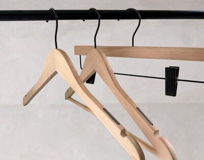 Nahanco Wood Clothes Hangers, Raw Wood, 100/Carton (21517BH)
