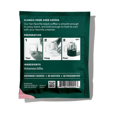 Copper Cow Coffee Classic Vietnamese Pour Over Coffee Packet, 5.08 oz., 12/Box (CCW02013)