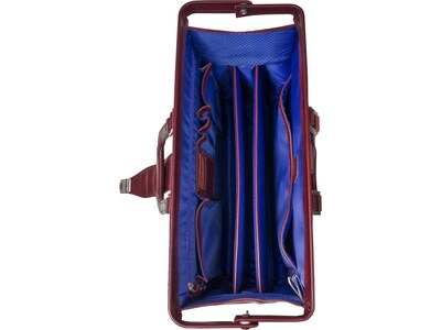 McKlein MORGAN Leather Litigator Laptop Briefcase, Burgundy (83346)