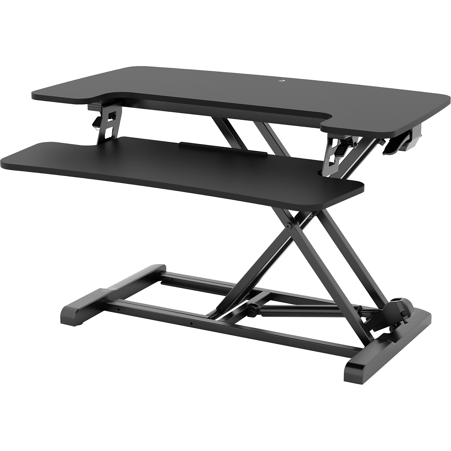 FlexiSpot M7 Series 32W Manual Rectangular Adjustable Standing Desk Converter, Black (M7-E-32B)