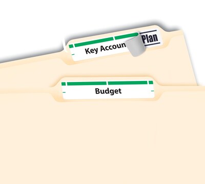 Avery TrueBlock Laser/Inkjet File Folder Labels, 2/3" x 3 7/16", Green, 1500 Labels Per Pack (5866)