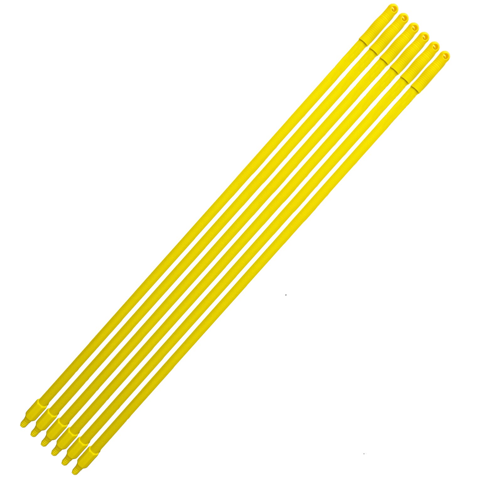 BISON LIFE 60 Fiberglass Wet Mop Handle, Yellow, 6/Pack (BP-MS-FBBH60-Y-6)
