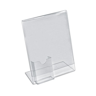 Azar Displays Sign Holder with Attached Brochure Holder, 11 x 8.5-inch 10/Pack