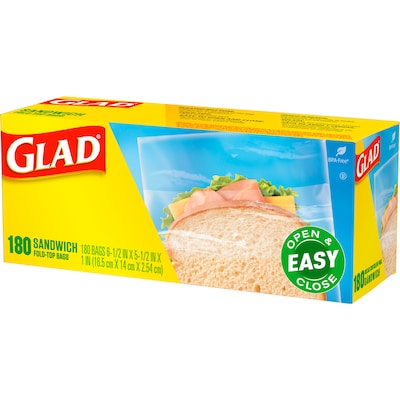 Glad Fold Top Sandwich Bag, 180 Bags/Box (00180)