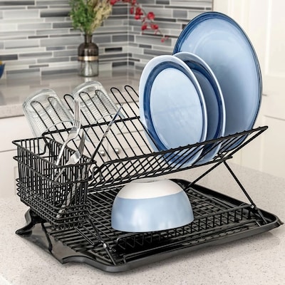 Better Houseware Jr. Coated Steel Dish Rack, Black (BTH1483E)
