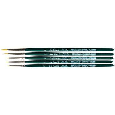 da Vinci NOVA Mixed Media Synthetic Bristle, Round Miniature Brushes, 5/Pack (DVXVA42370)