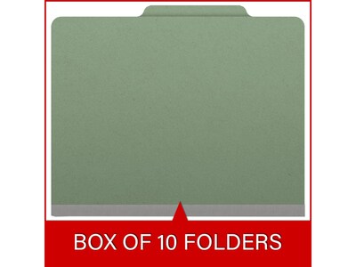 Medical Arts Press Pressboard Classification Folder, 1 Divider, 2" Expansion, Letter Size, Green, 10/Box (DV-T42-14-3AGN)