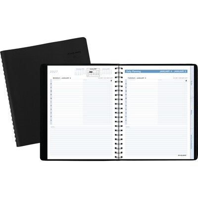 2027 AT-A-GLANCE The Action Planner 6.5 x 8.75 Daily Appointment Book, Faux Leather Cover, Black (70-EP03-05-27)