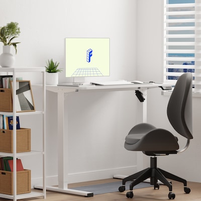 FlexiSpot EC2 40"W Electric Rectangular Adjustable Standing Desk, White (EC2W-4024W)
