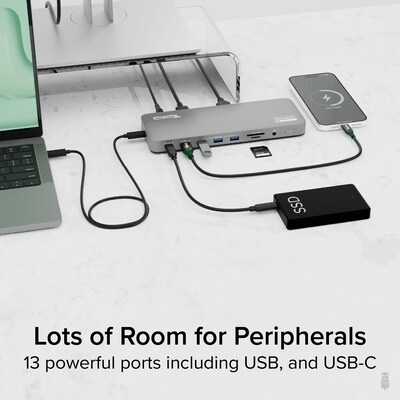 Plugable USB-C Docking Station Dual 4K Displays, 100W, 2x HDMI 2x DisplayPort (UD-6950PDH)