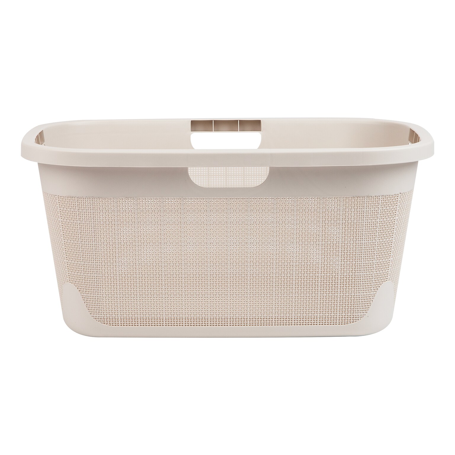 Mind Reader 10-Gallon Laundry Basket, Plastic, Ivory (40FABASK-IVO)