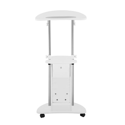 Techni Mobili 22"W Manual Adjustable Standing Laptop Cart, White (RTA-B005-WHT)