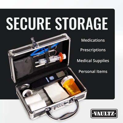 Vaultz Storage Container w/ Combination Lock, Plastic, Black (VZ00361-CAM)