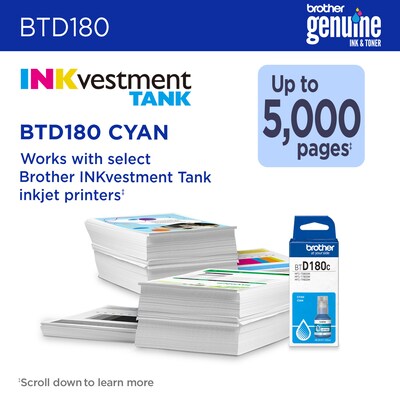 Brother BTD180 Cyan High Yield Ink Cartridge (BTD180CS)
