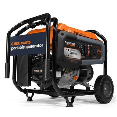 Generac Power Systems CoSense 49ST Portable Inverter Generator, Pull Start, 6500 Watts (G0076800)