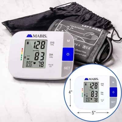 Mabis Talking Digital Arm Blood Pressure Monitor, White, 24/Carton (04-650-001CA)