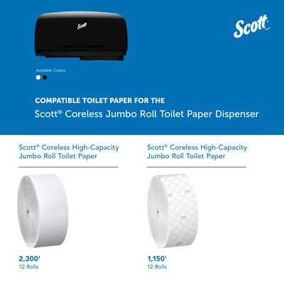 Scott Essential Coreless Toilet Paper Dispenser, Black (09608)