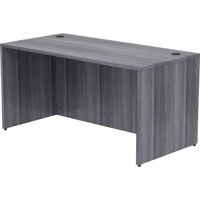 Lorell Essentials Series Rectangular Desk Shell, 60"W x 30"D x 29.5"H, Weathered Charcoal (LLR69547)