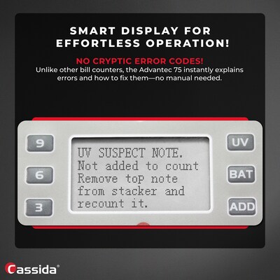 Cassida Advantec HD Bill Counters, Gray (75U)
