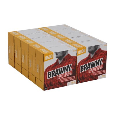Brawny Professional H600 Synthetic Fiber Cleaning Wipers, 12.5" x 9.1", White, 200 Wipers/Box, 10/Carton (29316)