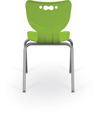 MooreCo 18" Hierarchy Student Chair with 4 Legs, Green/Chrome Base (703673611084)
