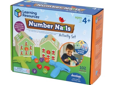 Learning Resources Number Nails Fine Motor Activity Set (LER3063)