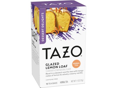 Tazo Caffeine Free Glazed Lemon Loaf Herbal Tea Bags, 15/Box (67821470)