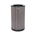 Alpine Steel/Plastic Outdoor Trash Can with Open Lid, 32 Gallon, Gray/Black (ALP4400-01-GRY)