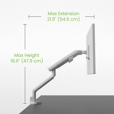 Kanto DM1 Single Monitor Desktop Mount for 17” - 40” Displays, Up to 22 lbs., White