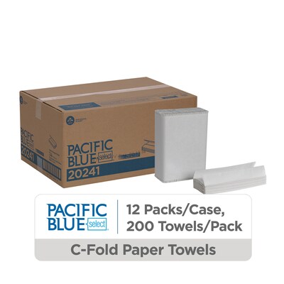 Pacific Blue Select C-Fold Paper Towels, 1-ply, 200 Sheets/Pack, 12 Packs/Carton (20241)