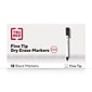 TRU RED™ Pen Dry Erase Markers, Fine Tip, Black, 12/Pack (TR61435/TR54566)